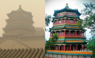templo verano pekín contaminación pagoda buda fragante